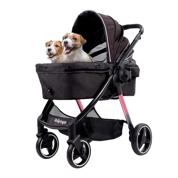 Premium Heavy Duty Pet Stroller for Small Medium Dogs & Cats, 3-Wheel Cat  Stroller, Foldable Dog Stroller with Suspension System/Link Brake/Hand