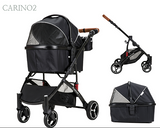 Piccolocane Carino2 Luxury Dog, Pet Stroller & Carry Cot - Black
