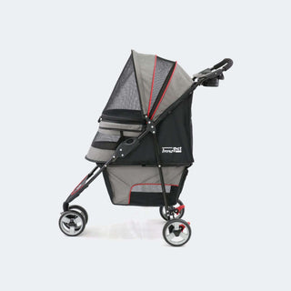 Innopet Avenue Dog Stroller - Free Rain Cover - 2 Year Warranty Included - Shiny Grey & Red