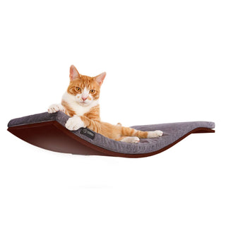 The CHILL DeLuxe Cat Shelf Perch by Cosy & Dozy – Walnut (Multiple Cushion Colours Available)