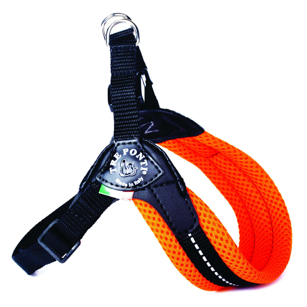 The Easy Fit Breathable Mesh Harness With Adjustable Girth By Tre Ponti - Fluo Orange
