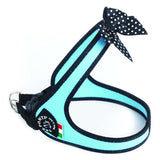 The Easy Fit Fashion Harness By Tre Ponti - Light Blue With Polka Dot Bow Tie