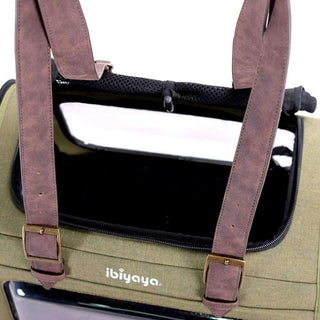Ibiyaya Portico Deluxe Dog & Cat Transporter Shoulder Bag Carrier - Green