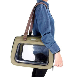 Ibiyaya Portico Deluxe Dog & Cat Transporter Shoulder Bag Carrier - Green