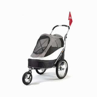 Innopet Sporty Dog Stroller (and Bike Trailer!) - Free Rain Cover - Silver/Black