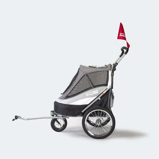 Innopet Sporty Dog Stroller (and Bike Trailer!) - Free Rain Cover - Silver/Black