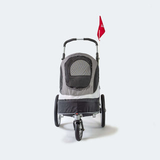 Innopet Sporty Dog Stroller (and Bike Trailer!) - Free Rain Cover - Silver/Black