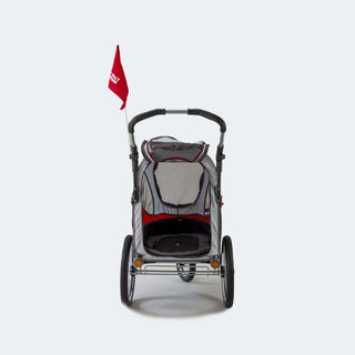 Innopet Sporty Dog Stroller (and Dog Bike Trailer!) - Free Rain Cover - Red/Grey