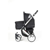 Piccolocane Tanto2 Luxury Dog Stroller, Detachable Pet Carrier & Free Rain Cover - Black